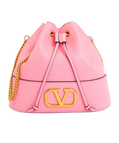 Valentino Garavani Logo Shoulder Bag In Pink