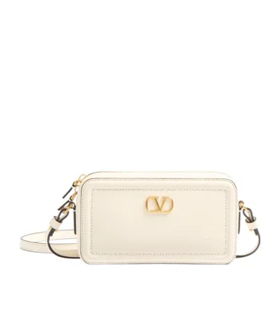 Valentino Garavani Logo Shoulder Bag In White