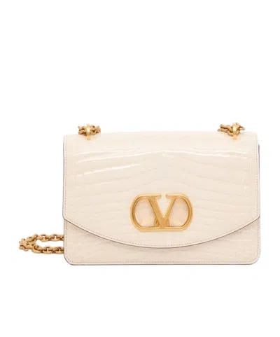 Valentino Garavani Logo Shoulder Bag In White