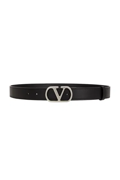 Valentino Garavani Logo Signature Belt In Black