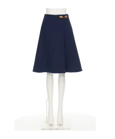 Valentino Logo Skirt In Indaco