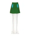 Valentino Green Logo Solid Skirt In Green