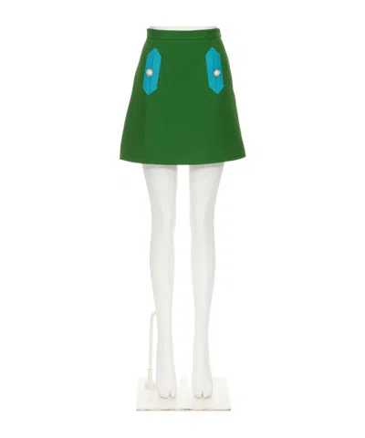 VALENTINO VALENTINO BUTTON EMBELLISHED A-LINE SKIRT