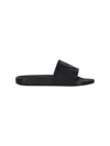 Valentino Logo Slide Sandals In Black  