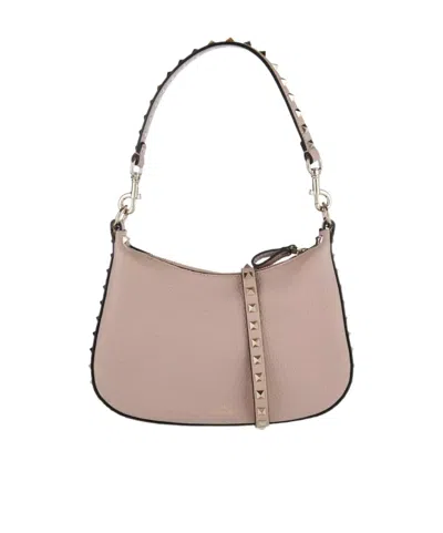 Valentino Garavani Logo Small Shoulder Bag In Nude