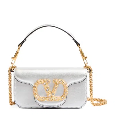 Valentino Garavani Logo Small Shoulder Bag In White