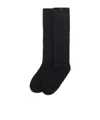 Valentino Stretch Mohair Blend Knee-high Socks In Black
