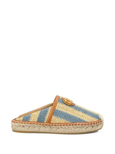 Valentino Garavani Logo Striped Espadrilles In Multi