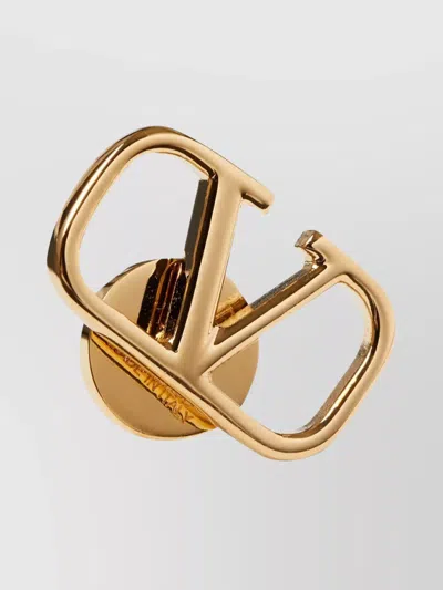 Valentino Garavani Logo Stud Earrings Gold-tone Finish