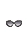 Valentino Black Acetate Sunglasses In Black