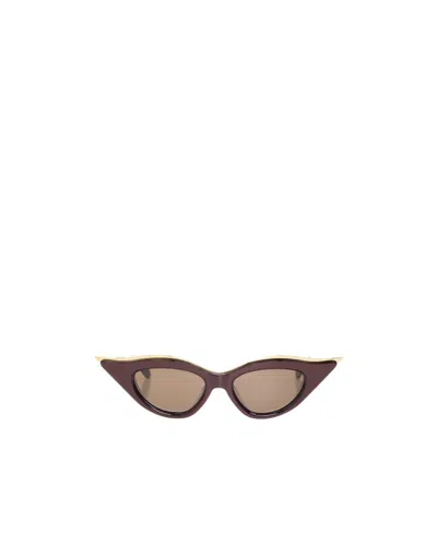 Valentino Logo Sunglasses In Brown