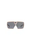 Valentino V-romask Shield Sunglasses In Gray