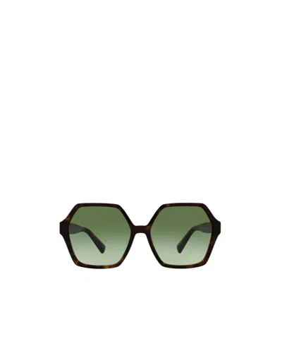 Valentino Logo Sunglasses In Green