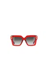 Valentino V-uno Square-frame Sunglasses In Red