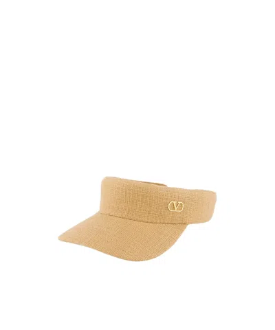 Valentino Garavani Logo Sunshade Hat In Nude