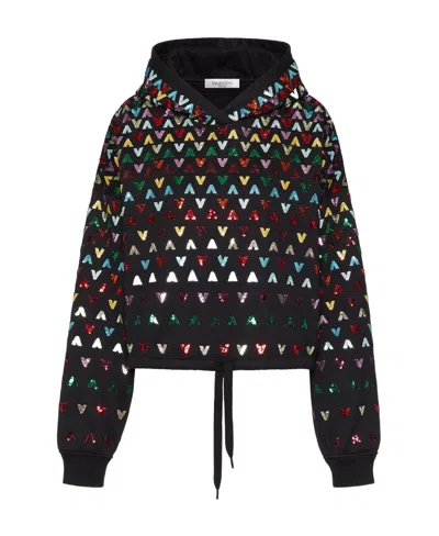 Valentino Logo Sweater In Black