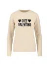 Valentino Graphic Print Long Sleeve Crew Neck Knitwear In Multi