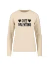 Valentino Graphic Print Long Sleeve Crew Neck Knitwear In Multi