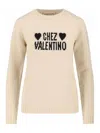 Valentino Logo Sweater In White