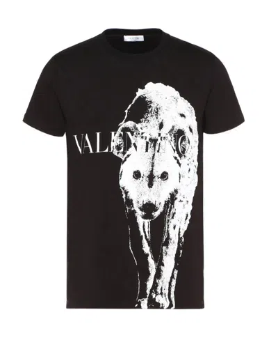 Valentino Logo T-shirt In Black