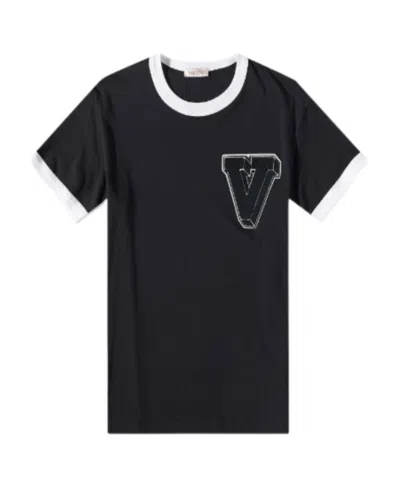 Valentino Logo T-shirt In Black