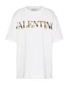 Valentino Sequin-embellished Embroidered Cotton-jersey T-shirt In White
