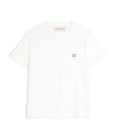 VALENTINO COTTON T-SHIRT WITH VLOGO PATCH