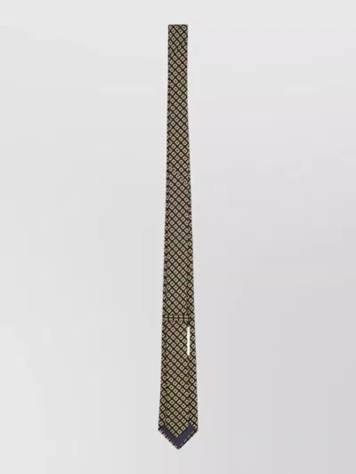 Valentino Garavani Logo Tie Slim Design Geometric Pointed Tip In Multi