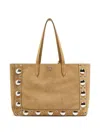 Valentino Nellcote Large Suede Leather Tote In Neutrals
