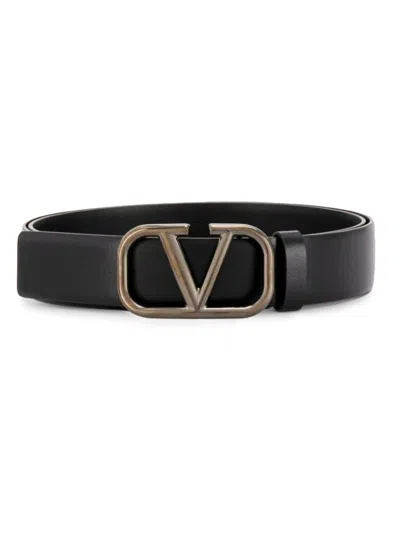 Valentino Garavani Logo V Waist Belt In Black