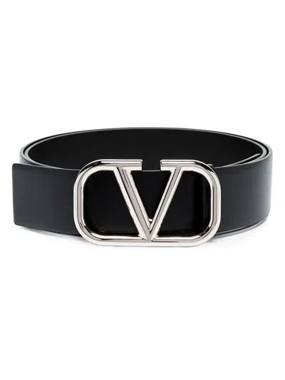 Valentino Garavani Logo V Waist Belt In Black