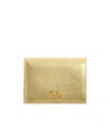 Valentino Logo Wallet In Bronze