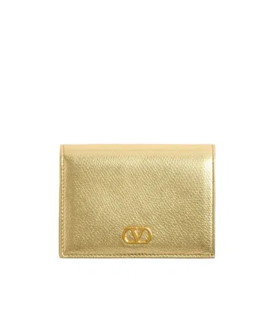 Valentino Garavani Logo Wallet In Bronze
