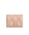 Valentino Garavani Garavani Quiltie 67 Wallet In Quilted Nappa Woman Rose Cannelle Uni In Cinnamon Rose