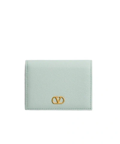Valentino Garavani Logo Wallet In Green
