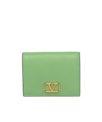 Valentino Garavani Logo Wallet In Green