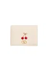 Valentino Cherryfic Leather Wallet In Neutral