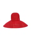 Valentino Logo Wide-brimmed Hat In Red