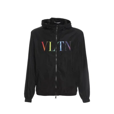Valentino Logo Windbreaker In Black