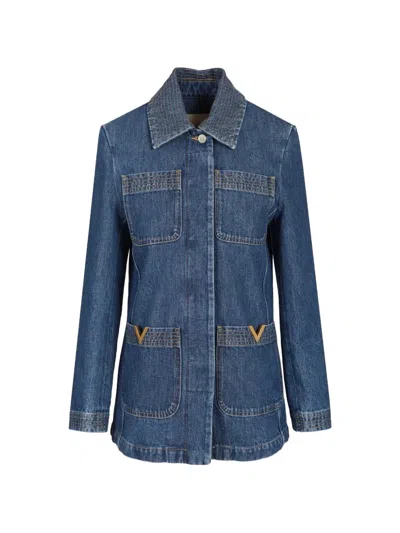 Valentino Denim Jacket Jackets Blue