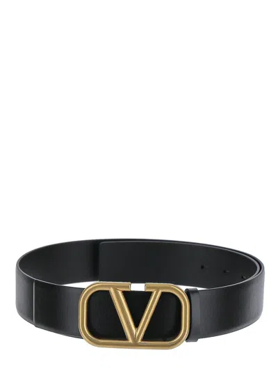 Valentino Garavani Logoed Belt In Black