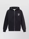 Valentino Garavani Brushed Cotton Hoodie With Vg Patch In Black