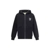 Valentino Garavani Brushed Cotton Hoodie With Vg Patch In Black