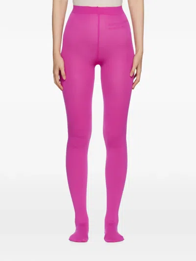 Valentino Logo-lettering Tights In Pink