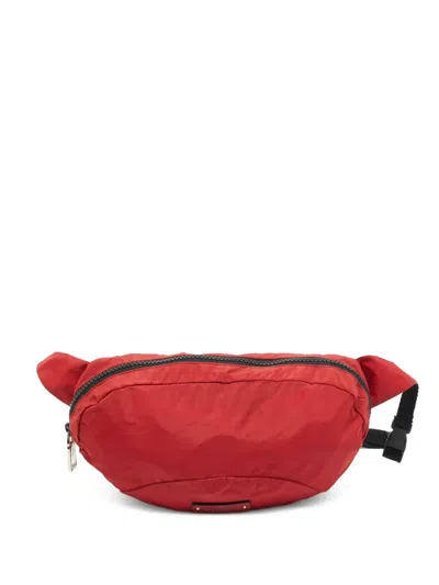 Pre-owned Valentino Garavani Logo-patch Belt Bag In Red