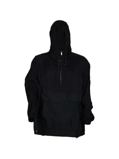 Valentino Logo-patch Hooded Jacket In Black