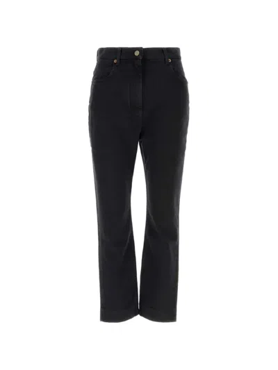 Valentino Logo-patch Jeans In Black