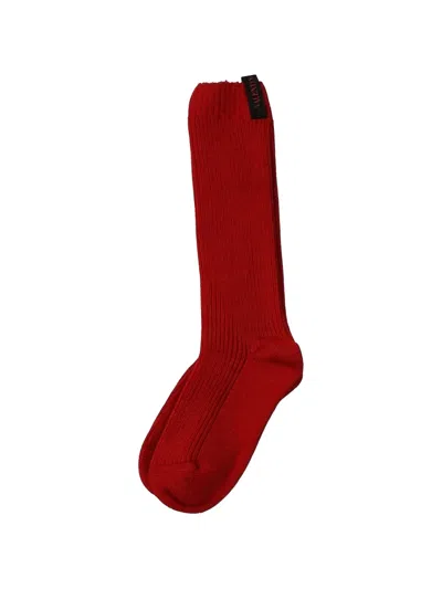 Valentino Logo-patch Socks In Brown