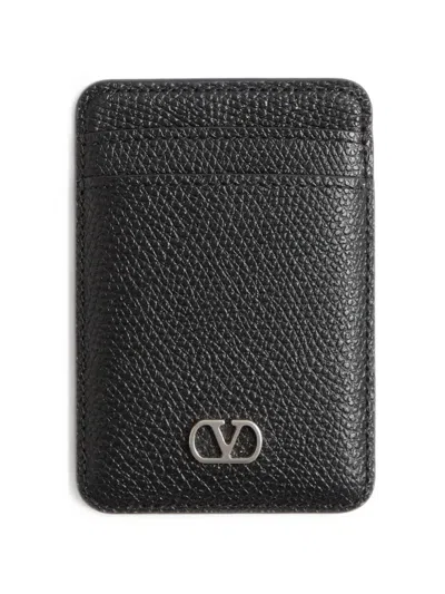 Valentino Garavani Logo-plaque Magnetic Cardholder In Black