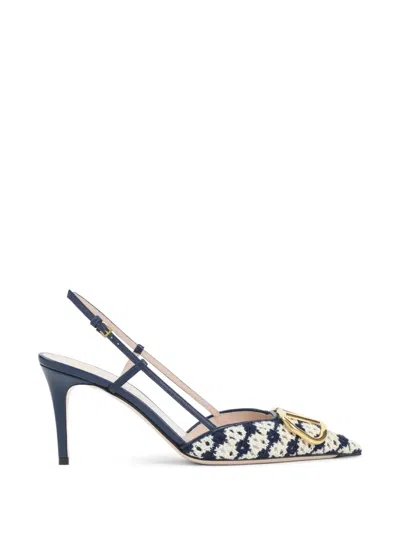 Valentino Garavani Vlogo 80 Crochet Knit Slingback Pumps In Multi